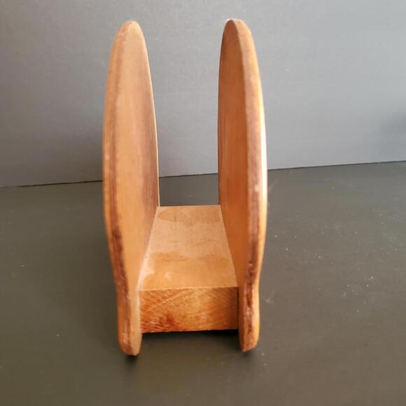 Vintage Wood Carved CAT Napkin Letter Holder Retro Wooden 4.5" T x 6" W EUC - Picture 4 of 8